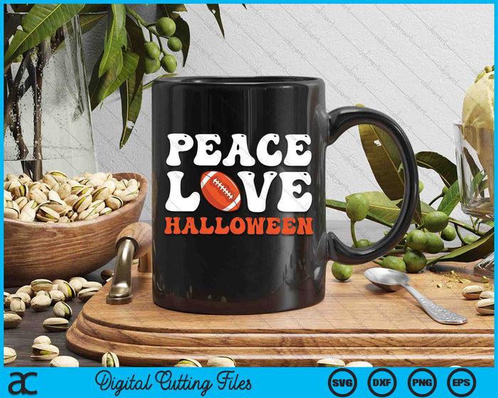 Funny Halloween American Football Costume Peace Love Halloween SVG PNG Digital Cutting Files Funny Halloween American Football Costume Peace Love Halloween SVG PNG Digital Cutting Files