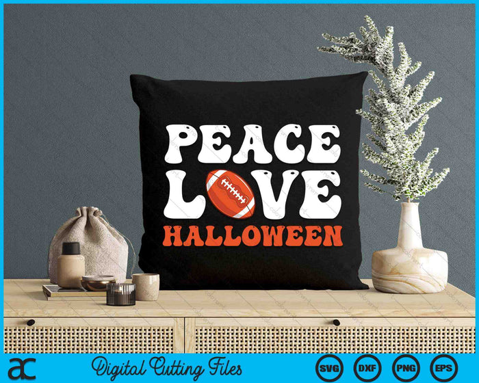 Funny Halloween American Football Costume Peace Love Halloween SVG PNG Digital Cutting Files Funny Halloween American Football Costume Peace Love Halloween SVG PNG Digital Cutting Files