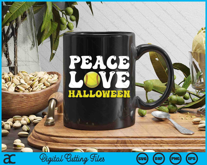 Halloween Softball Costume Peace Love Halloween SVG PNG Digital Cutting Files Halloween Softball Costume Peace Love Halloween SVG PNG Digital Cutting Files