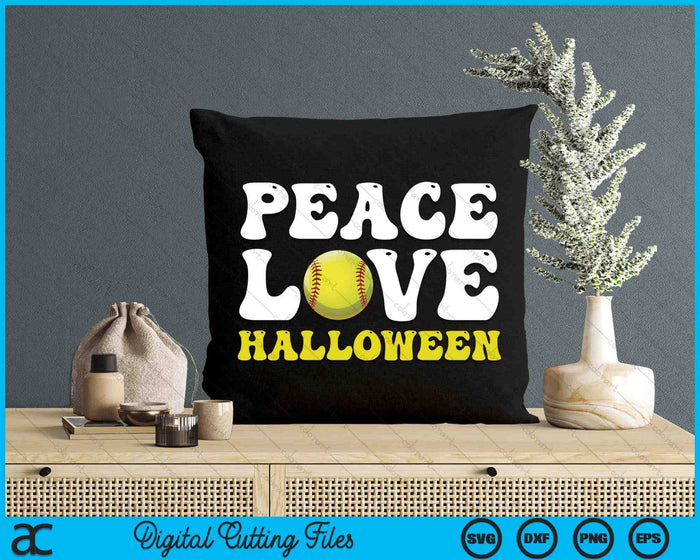 Halloween Softball Costume Peace Love Halloween SVG PNG Digital Cutting Files Halloween Softball Costume Peace Love Halloween SVG PNG Digital Cutting Files