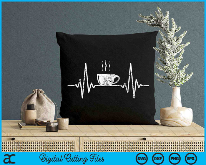 Funny Heartbeat Coffee Cup Frequency SVG PNG Digital Printable Files