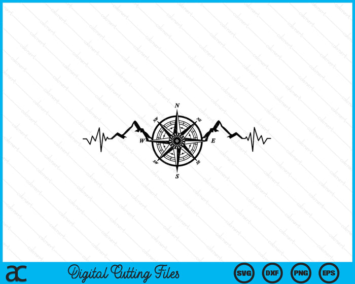 Funny Hiking Nature Mountains Wind Rose Compass Heartbeat SVG PNG Digital Printable Files Funny Hiking Nature Mountains Wind Rose Compass Heartbeat SVG PNG Digital Printable Files