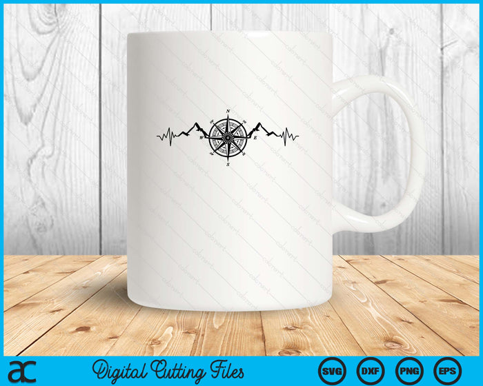 Funny Hiking Nature Mountains Wind Rose Compass Heartbeat SVG PNG Digital Printable Files Funny Hiking Nature Mountains Wind Rose Compass Heartbeat SVG PNG Digital Printable Files