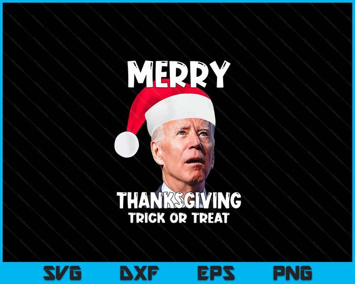 Funny Joe Biden Santa Hat Merry Thanksgiving Christmas SVG PNG Digital Cutting Files