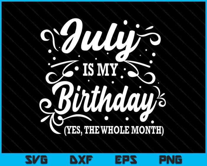 Funny July Is My Birthday Yes The Whole Month Birthday SVG PNG Digital Printable Files Funny July Is My Birthday Yes The Whole Month Birthday SVG PNG Digital Printable Files