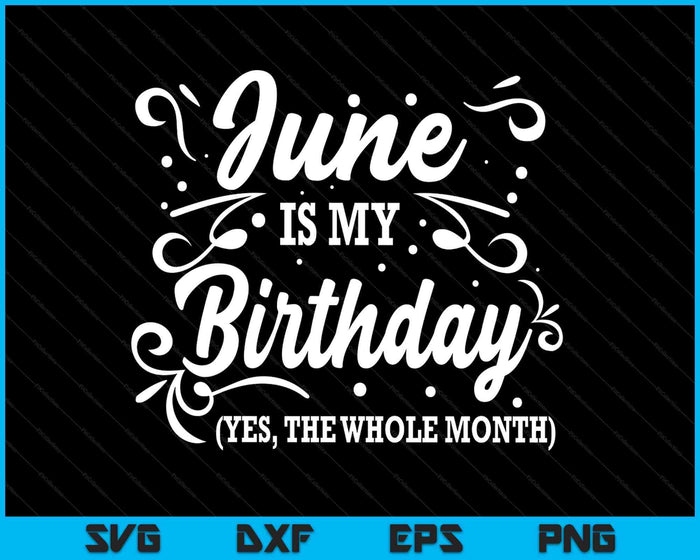 Funny June Is My Birthday Yes The Whole Month Birthday SVG PNG Digital Printable Files Funny June Is My Birthday Yes The Whole Month Birthday SVG PNG Digital Printable Files