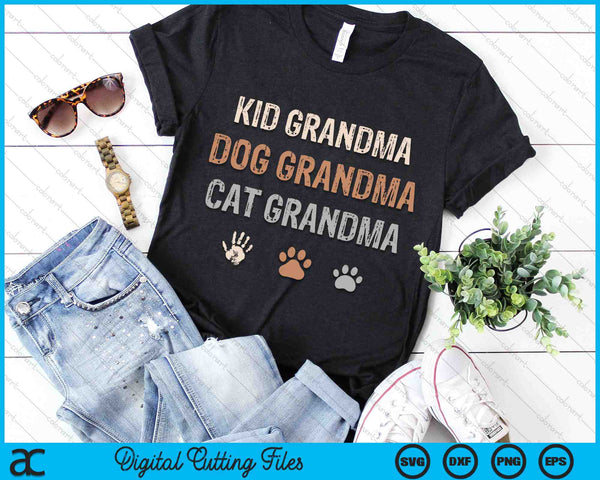 Funny Kid Dog Cat Grandma SVG PNG Digital Cutting Files