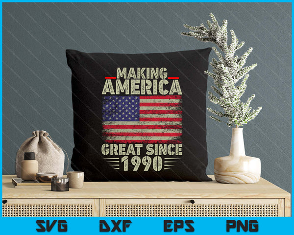 Funny Making America Great Since 1990 Design, 35th Birthday SVG PNG Digital Printable Files