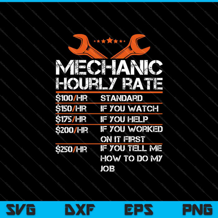 Funny Mechanic Hourly Rate Gift SVG PNG Cutting Printable Files Funny Mechanic Hourly Rate Gift SVG PNG Cutting Printable Files
