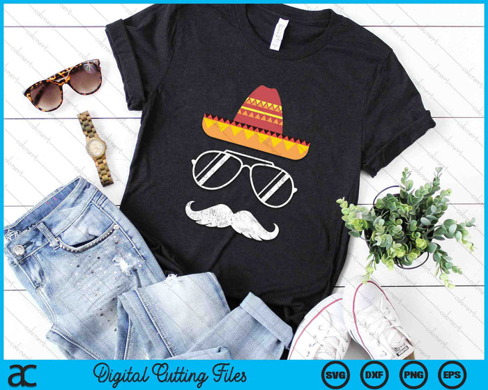 Funny Mexican Sombrero Mustache Face For Cinco De Mayo SVG PNG Digital Printable Files Funny Mexican Sombrero Mustache Face For Cinco De Mayo SVG PNG Digital Printable Files