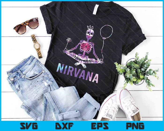 Nirvana Skeleton Yoga For Man Woman Tie Dye SVG PNG Digital Cutting Files Nirvana Skeleton Yoga For Man Woman Tie Dye SVG PNG Digital Cutting Files