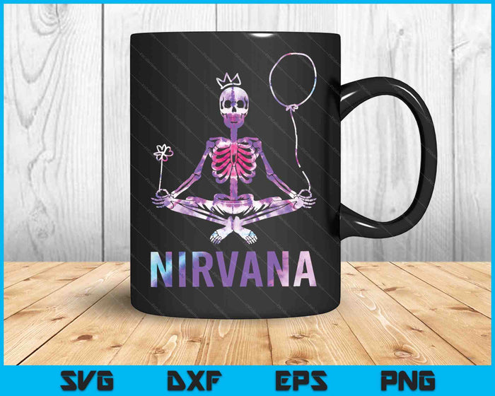 Nirvana Skeleton Yoga For Man Woman Tie Dye SVG PNG Digital Cutting Files