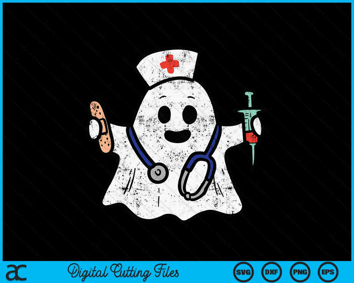 Funny Nurse Ghost Scrub Halloween Costume SVG PNG Digital Cutting Files Funny Nurse Ghost Scrub Halloween Costume SVG PNG Digital Cutting Files
