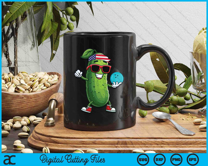 Patriotic Pickle Playing Bowling SVG PNG Digital Cutting Files Patriotic Pickle Playing Bowling SVG PNG Digital Cutting Files