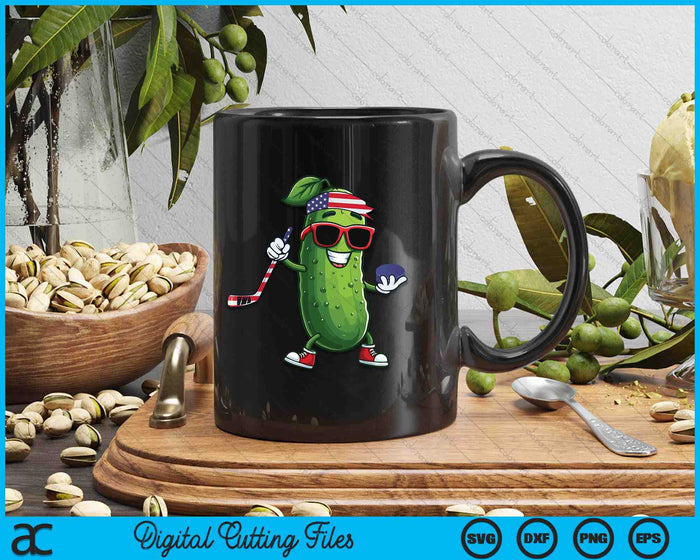 Patriotic Pickle Playing Ice Hockey SVG PNG Digital Cutting Files Patriotic Pickle Playing Ice Hockey SVG PNG Digital Cutting Files