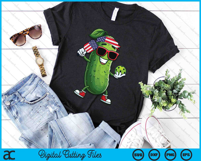 Funny Patriotic Pickle Playing pickleball Paddle 4th of July SVG PNG Digital Cutting File Funny Patriotic Pickle Playing pickleball Paddle 4th of July SVG PNG Digital Cutting File