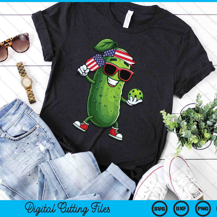 Funny Patriotic Pickle Playing pickleball Paddle 4th of July SVG PNG Digital Cutting File Funny Patriotic Pickle Playing pickleball Paddle 4th of July SVG PNG Digital Cutting File