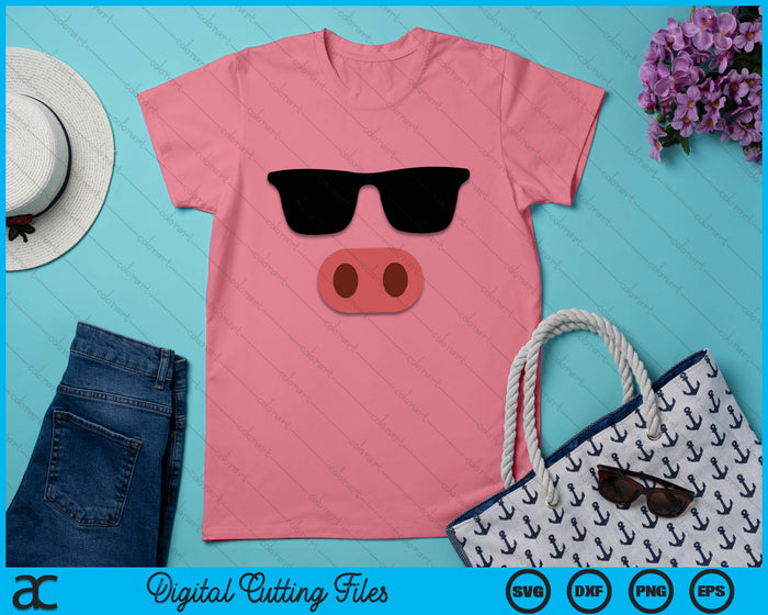 Pink Pig Face Cool Sunglasses Cute Halloween Costume SVG PNG Digital Cutting Files Pink Pig Face Cool Sunglasses Cute Halloween Costume SVG PNG Digital Cutting Files