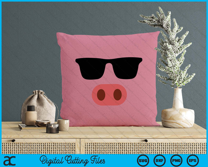 Pink Pig Face Cool Sunglasses Cute Halloween Costume SVG PNG Digital Cutting Files Pink Pig Face Cool Sunglasses Cute Halloween Costume SVG PNG Digital Cutting Files