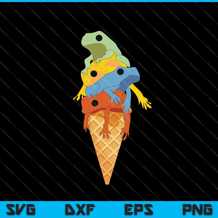 Funny Poison Dart Frogs Ice Cream SVG PNG Cutting Printable Files