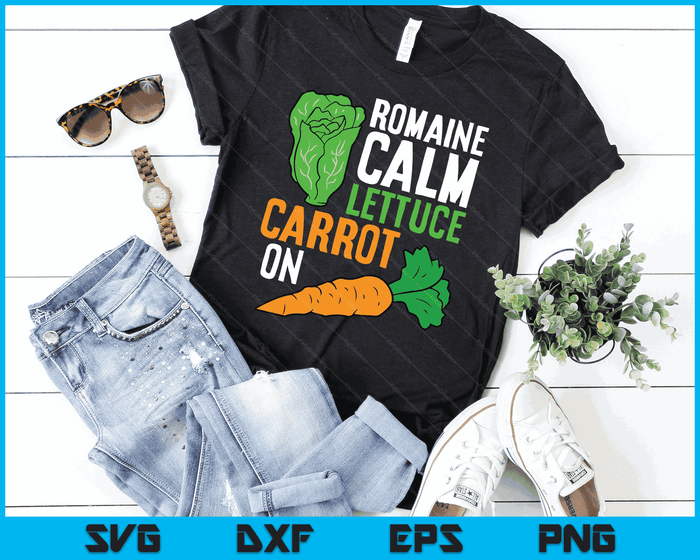 Funny Romaine Calm Lettuce Carrot On SVG PNG Digital Printable Files Funny Romaine Calm Lettuce Carrot On SVG PNG Digital Printable Files