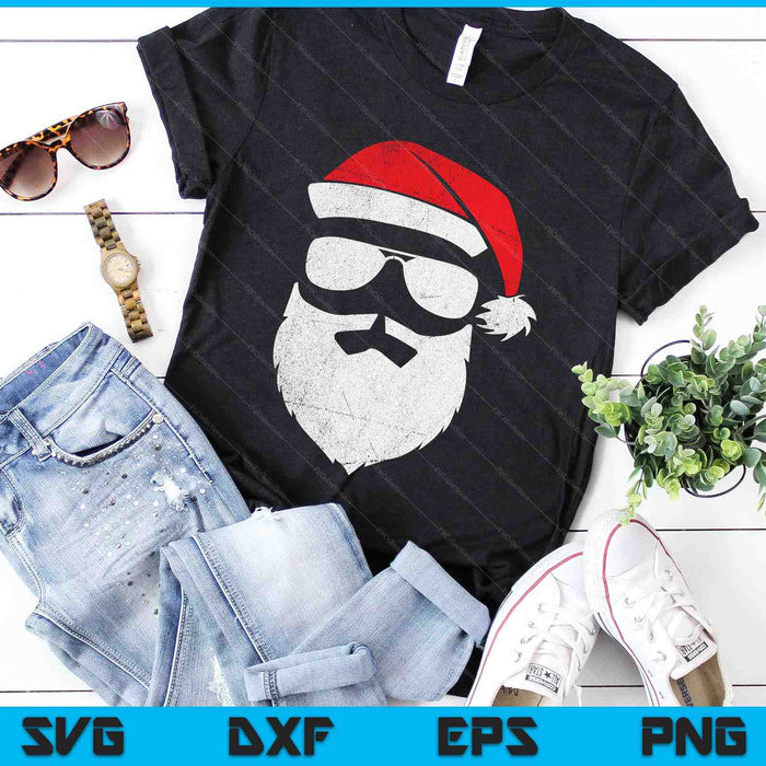 Funny Santa Claus Face Sunglasses With Hat Beard Christmas SVG PNG Digital Cutting Files Funny Santa Claus Face Sunglasses With Hat Beard Christmas SVG PNG Digital Cutting Files