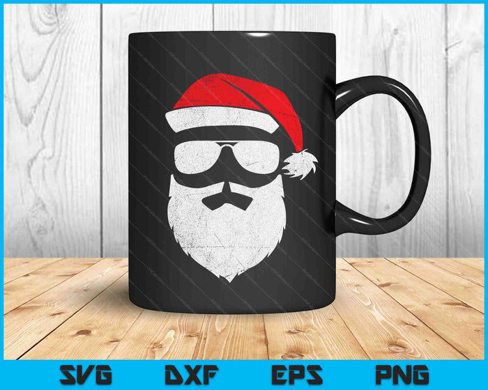 Funny Santa Claus Face Sunglasses With Hat Beard Christmas SVG PNG Digital Cutting Files Funny Santa Claus Face Sunglasses With Hat Beard Christmas SVG PNG Digital Cutting Files