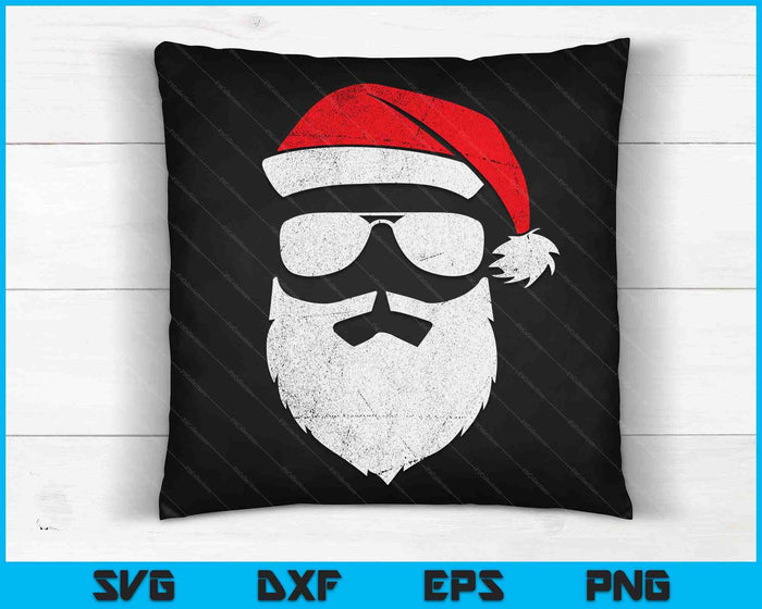 Funny Santa Claus Face Sunglasses With Hat Beard Christmas SVG PNG Digital Cutting Files Funny Santa Claus Face Sunglasses With Hat Beard Christmas SVG PNG Digital Cutting Files