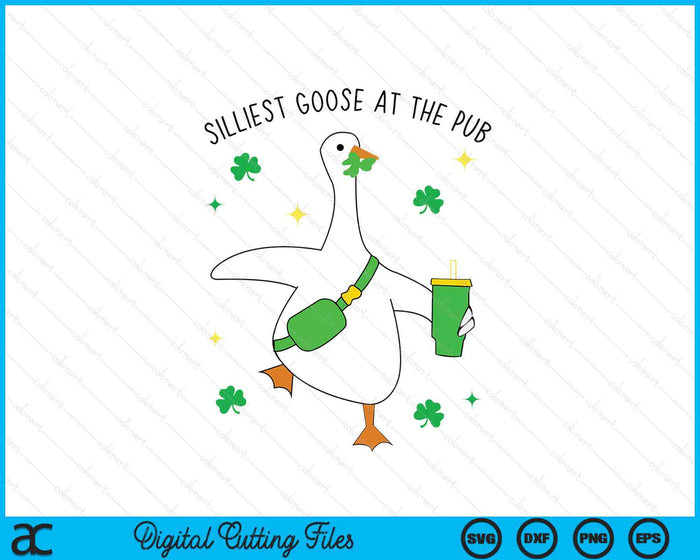 Funny Silliest Goose At The Pub Animal Goose St Patricks Day SVG PNG Digital Printable Files Funny Silliest Goose At The Pub Animal Goose St Patricks Day SVG PNG Digital Printable Files