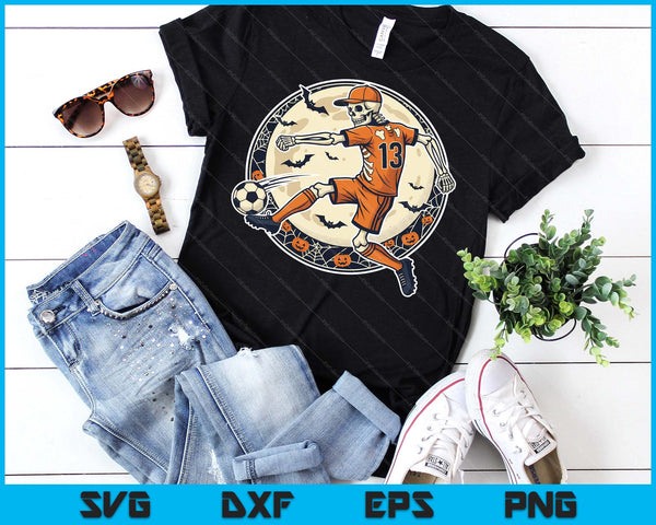 Funny Skeleton Soccer Men Boys Kids Halloween Costume SVG PNG Digital Printable Files