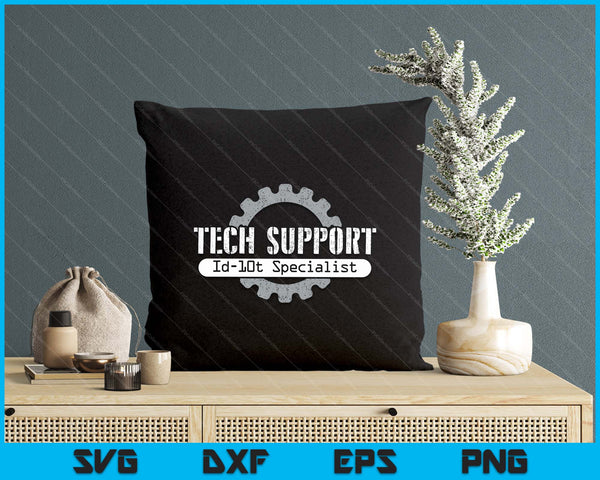 Funny Tech Support Id10t Computer Idiot Joke SVG PNG Digital Printable Files