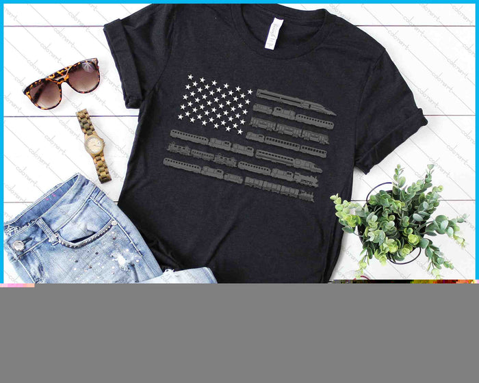 Funny Train USA Flag SVG PNG Digital Cutting Files Funny Train USA Flag SVG PNG Digital Cutting Files