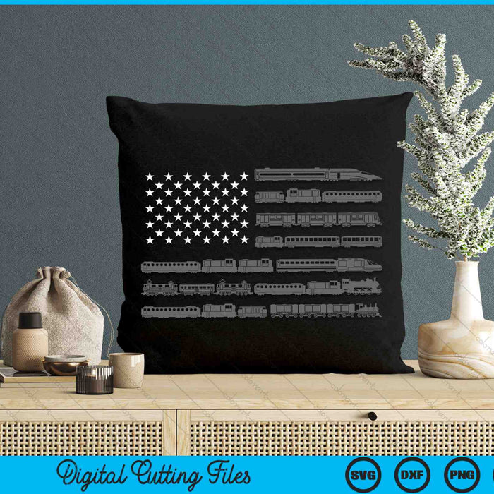 Funny Train USA Flag SVG PNG Digital Cutting Files Funny Train USA Flag SVG PNG Digital Cutting Files