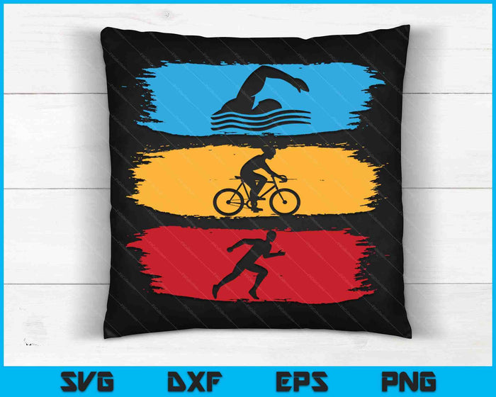 Funny Triathlon Swim Bike Run Design Men Women SVG PNG Digital Cutting Files