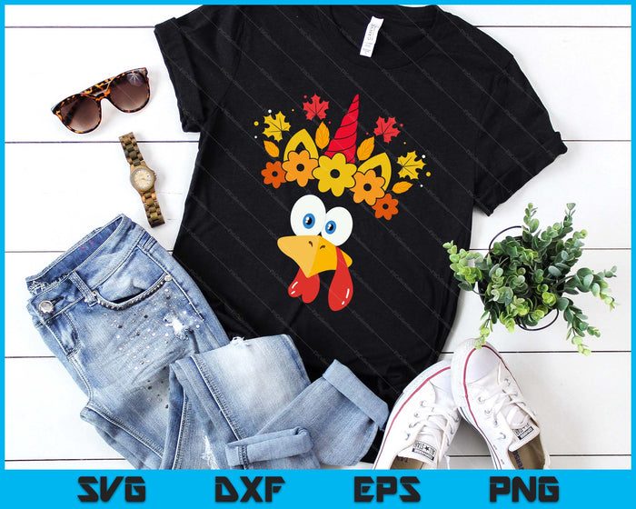 Funny Turkey Unicorn Face Girls Thanksgiving SVG PNG Digital Printable Files Funny Turkey Unicorn Face Girls Thanksgiving SVG PNG Digital Printable Files