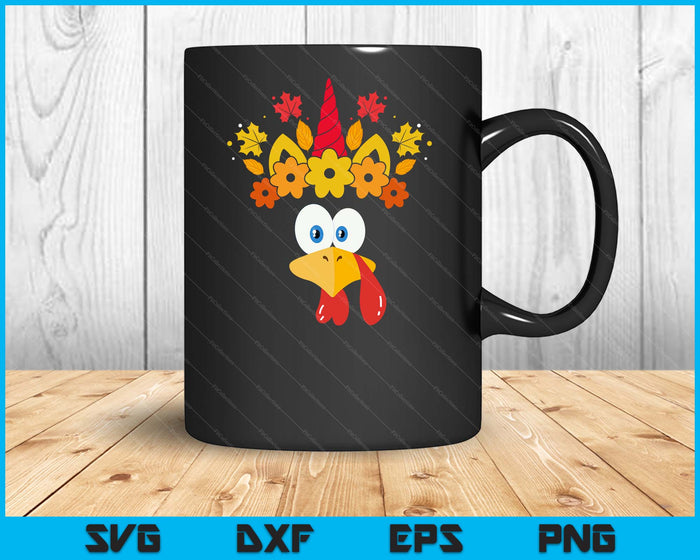 Funny Turkey Unicorn Face Girls Thanksgiving SVG PNG Digital Printable Files Funny Turkey Unicorn Face Girls Thanksgiving SVG PNG Digital Printable Files