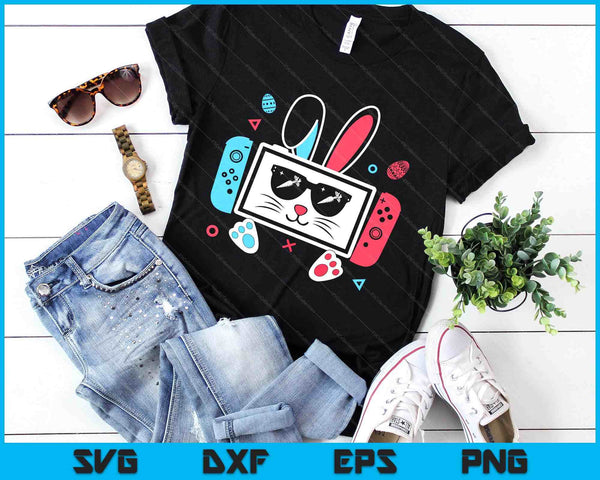 Funny Video Game Easter Bunny Gaming Controller Gamer Boys SVG PNG Digital Printable Files