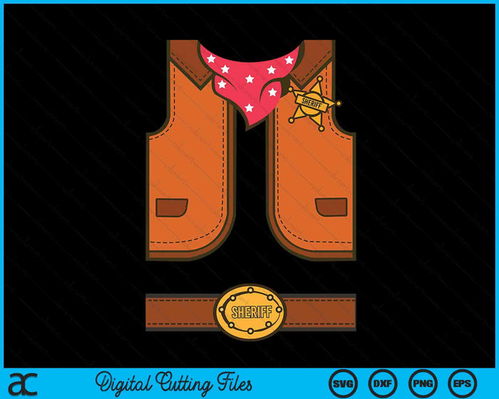 Western Sheriff Halloween Cowboy Vest Simple Costume SVG PNG Digital Cutting Files Western Sheriff Halloween Cowboy Vest Simple Costume SVG PNG Digital Cutting Files