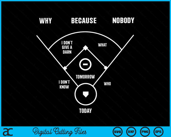 Funny Who's On First Baseball Dad SVG PNG Digital Cutting Files