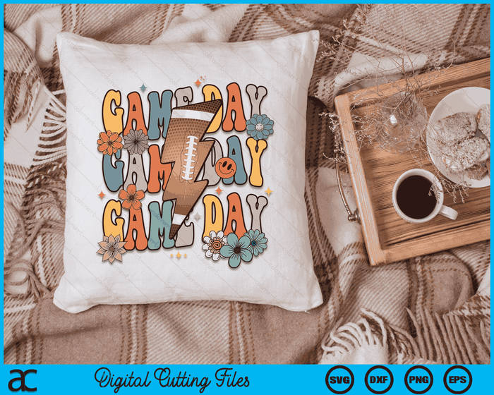 Game Day American Football Season Groovy Football Girl Team SVG PNG Digital Cutting Files Game Day American Football Season Groovy Football Girl Team SVG PNG Digital Cutting Files