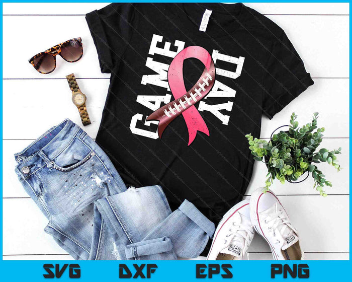 Game Day Breast Cancer Awareness Pink Football Ribbon SVG PNG Digital Cutting Files Game Day Breast Cancer Awareness Pink Football Ribbon SVG PNG Digital Cutting Files