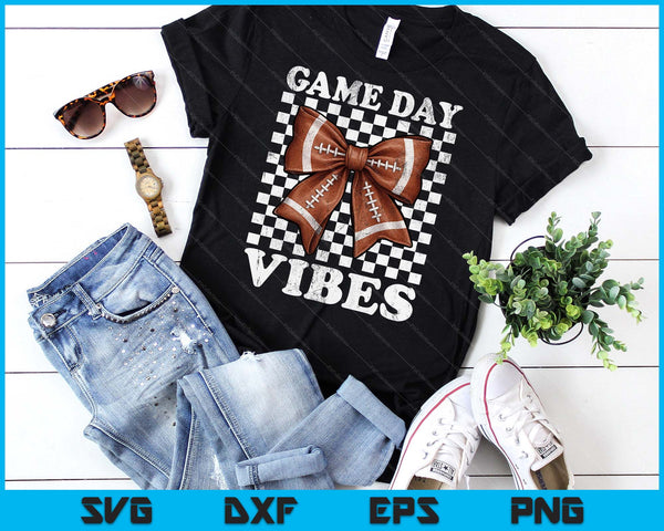 Game Day Vibes Coquette Bow Football Mama Football Season SVG PNG Digital Printable Files