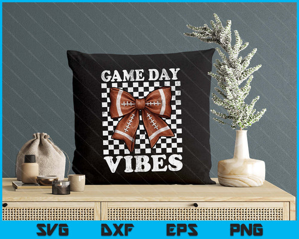 Game Day Vibes Coquette Bow Football Mama Football Season SVG PNG Digital Printable Files