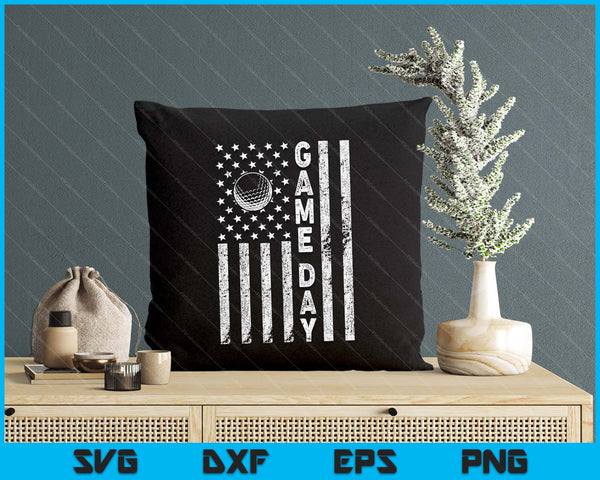 Game Day With Flag Golf Lovers Mom Dad SVG PNG Digital Printable Files