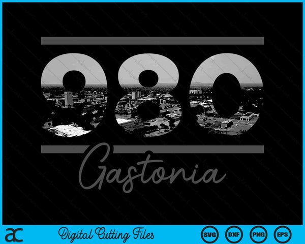 Gastonia 980 Area Code Skyline North Carolina Vintage SVG PNG Digital Cutting Files