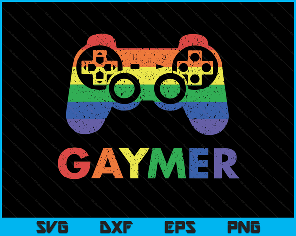 Gaymer Gay Pride Rainbow Gamer Gaming LGBTQ SVG PNG Digital Cutting Files