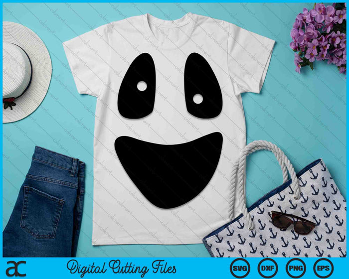 Fantasma divertido cara aterradora perezoso disfraz de Halloween SVG PNG archivos de corte digital Fantasma divertido cara aterradora perezoso disfraz de Halloween SVG PNG archivos de corte digital