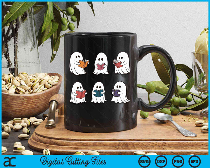 Ghost Reading Books Retro Groovy Spooky Reader SVG PNG Digital Cutting Files Ghost Reading Books Retro Groovy Spooky Reader SVG PNG Digital Cutting Files