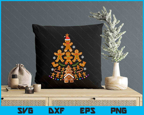 Gingerbread Christmas Tree Lights Cookie Baking Team SVG PNG Digital Printable Files