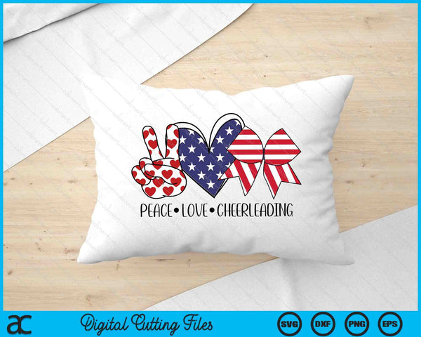 Girls Cheerleader American Flag Bow Fourth of July SVG PNG Digital Cutting Files